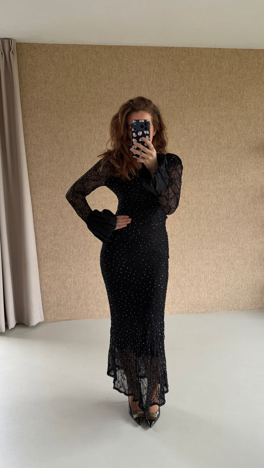 Zwarte jurk met stras