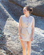 Top met knopen - Beige