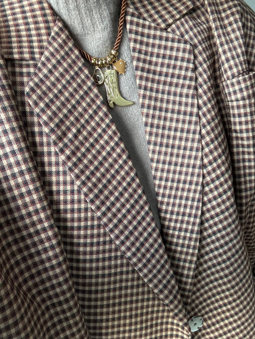 Ketting met cowboy laars - bruin