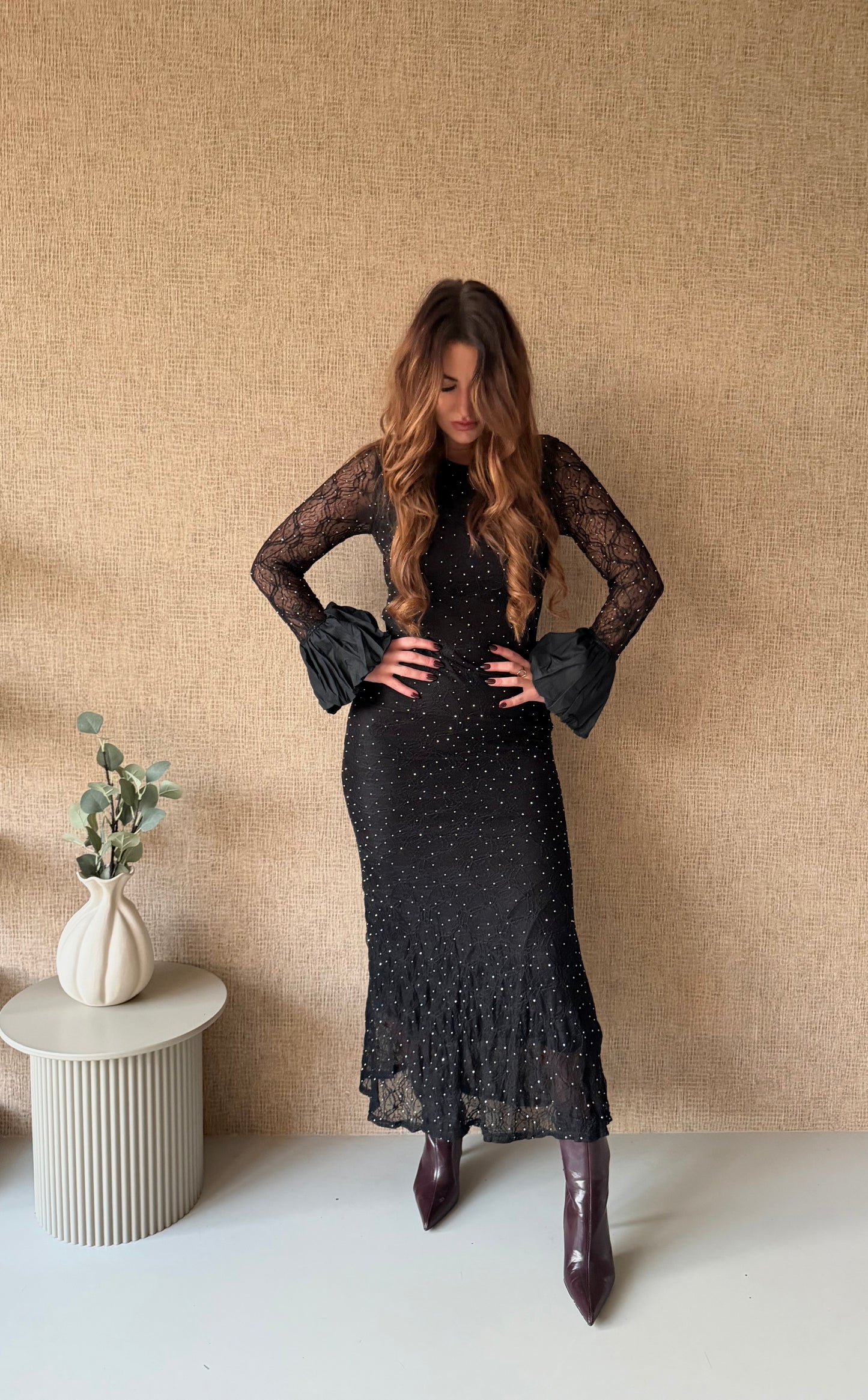 Zwarte jurk met stras