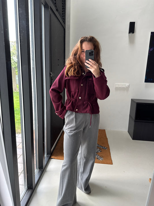 Streepjes pantalon - Grijs wit