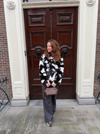 Fluffy koeienprint jas