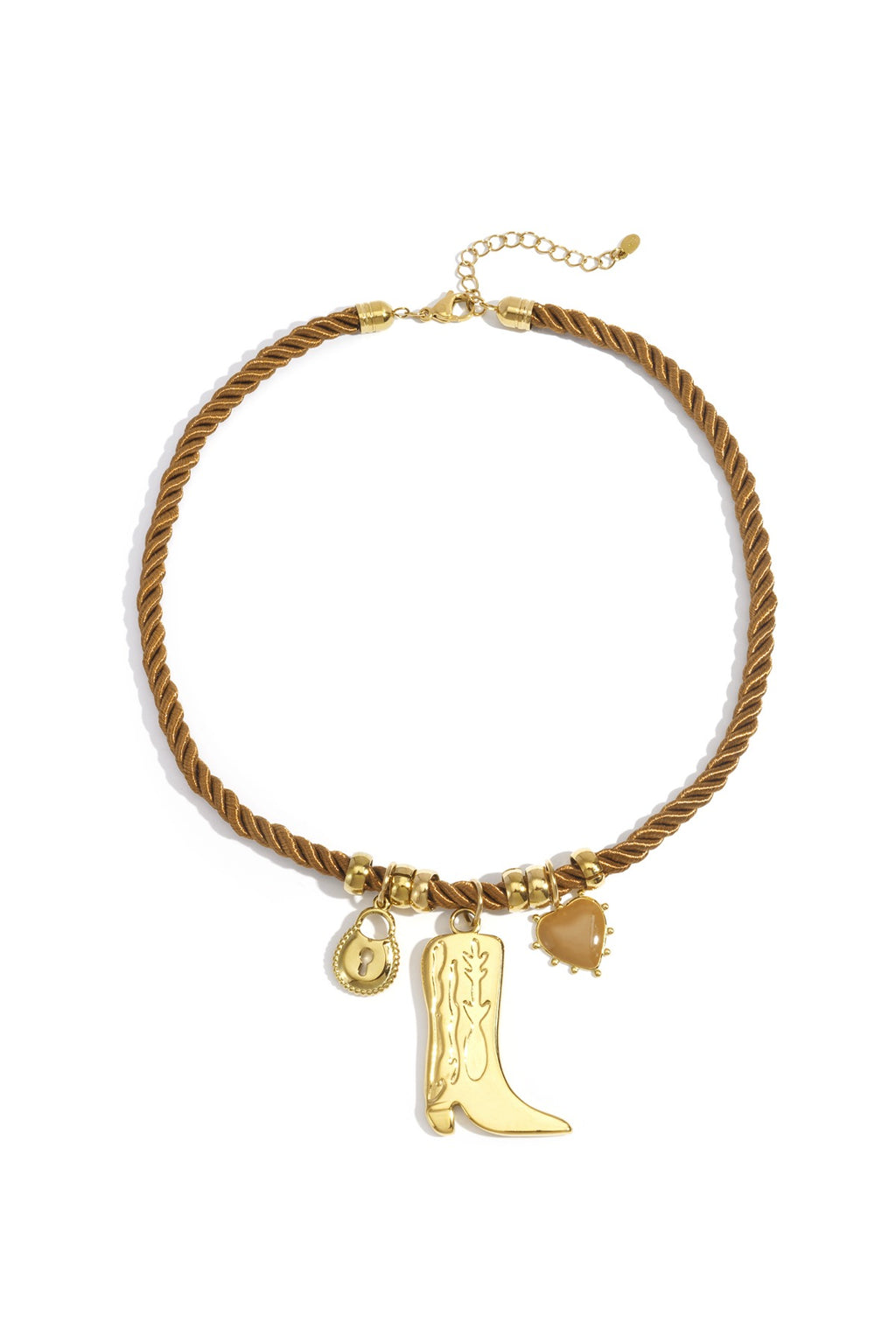 Ketting met cowboy laars - bruin