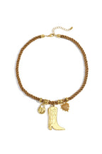 Ketting met cowboy laars - bruin