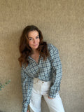 Checkered blouse blauw