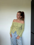 Offshoulder blazer - Groen
