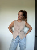 Top met knopen - Beige