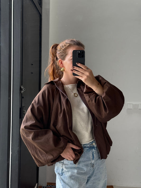 Balloon fit jacket  - bruin