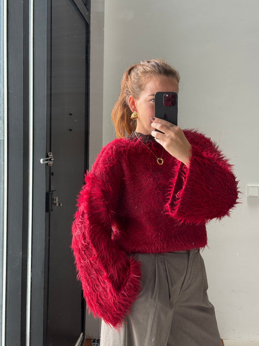 Fluffy trui - Rood
