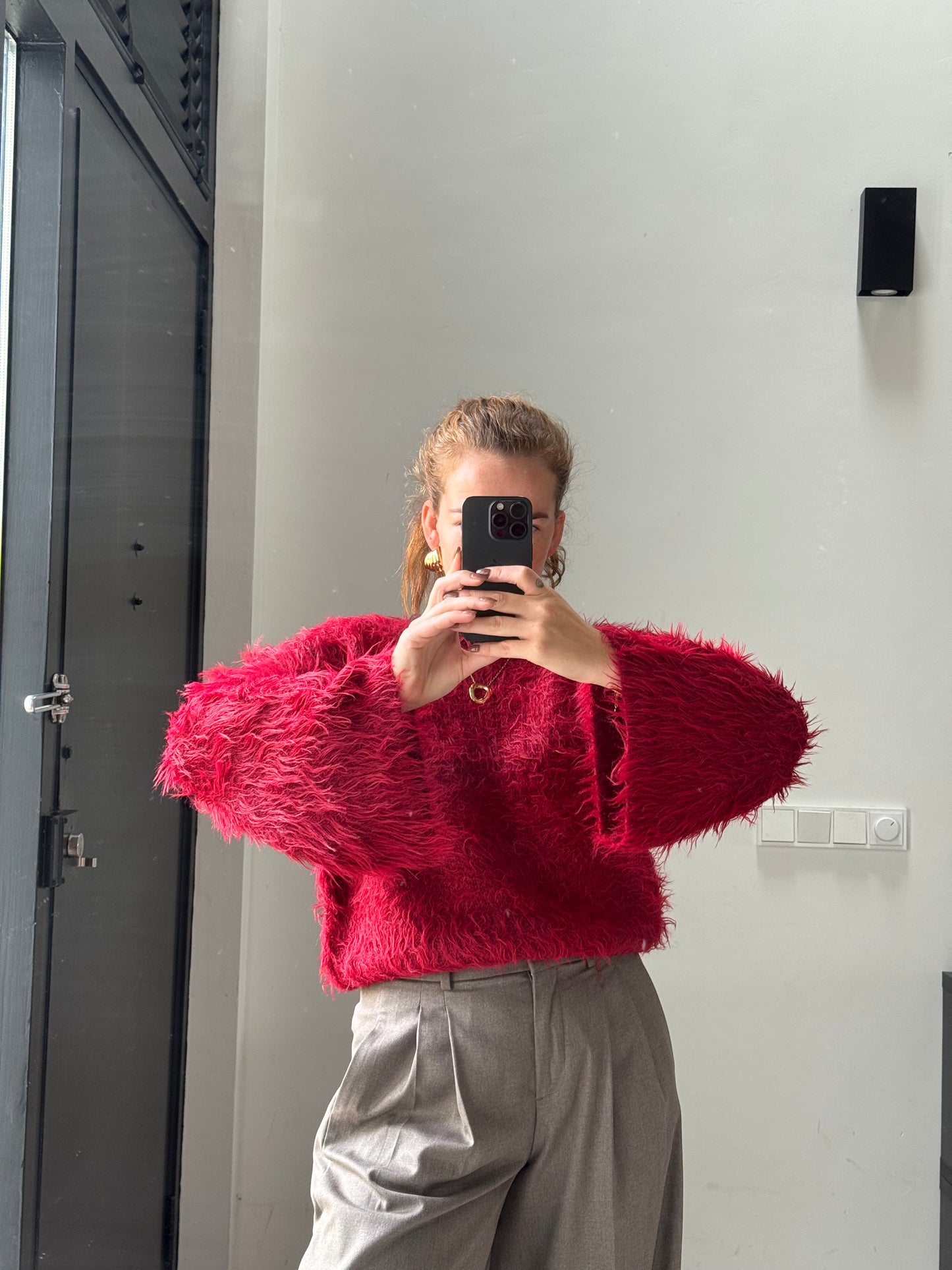 Fluffy trui - Rood