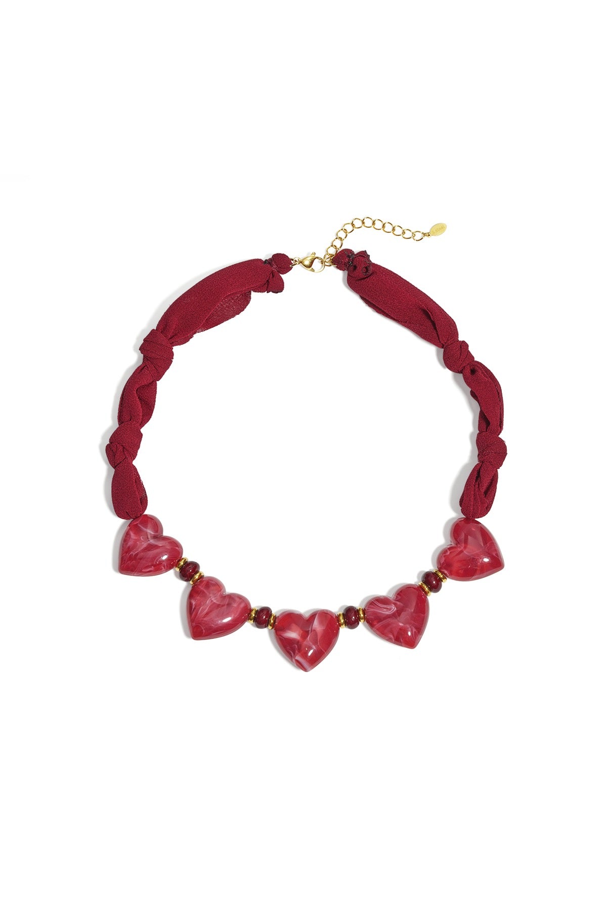Love ketting hartjes - Rood