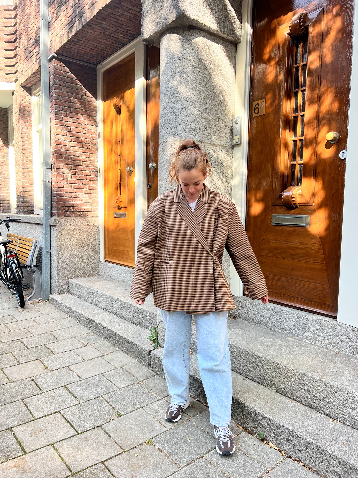 Oversized blazer - Bruin Ruitjes