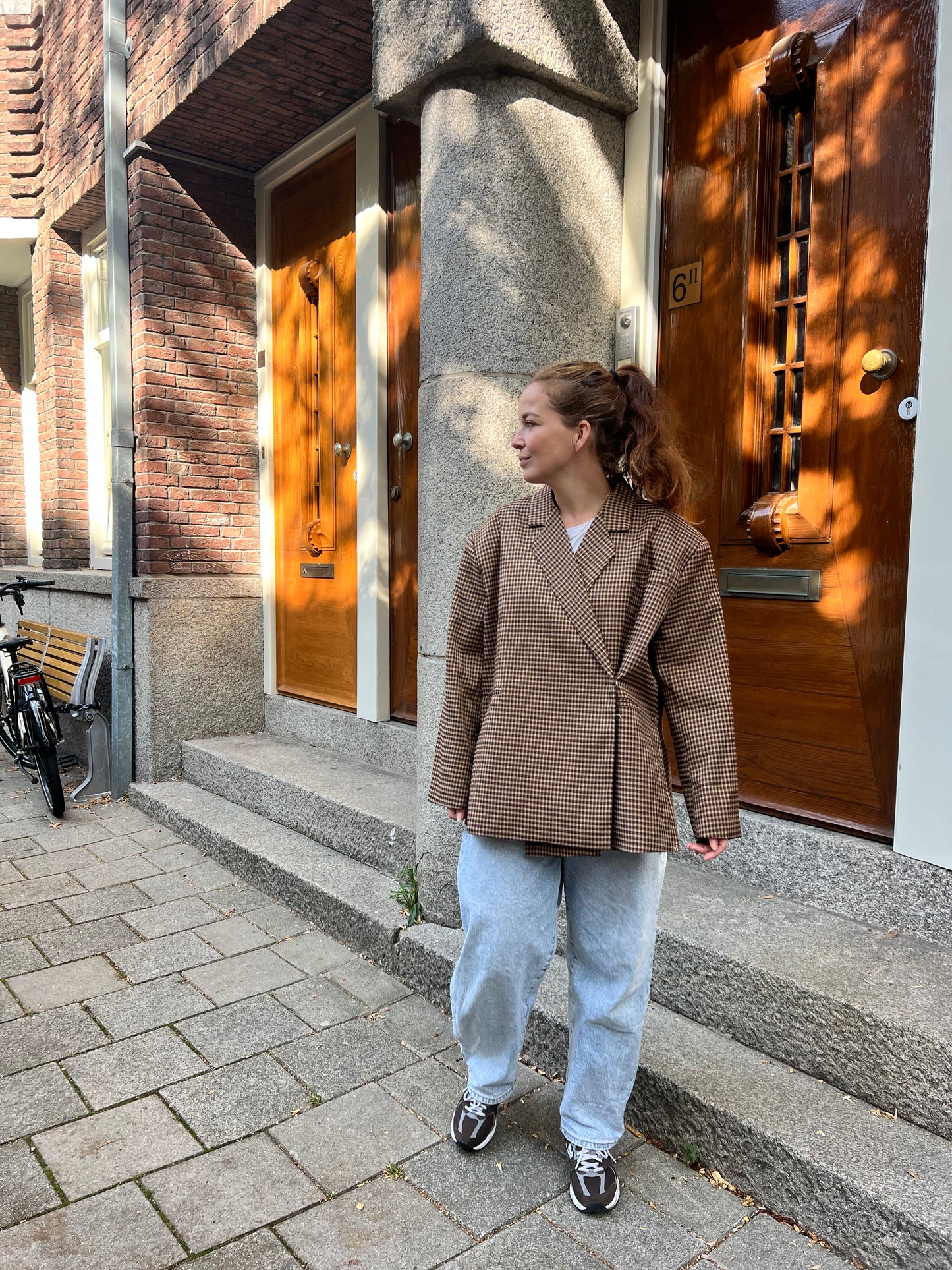 Oversized blazer - Bruin Ruitjes