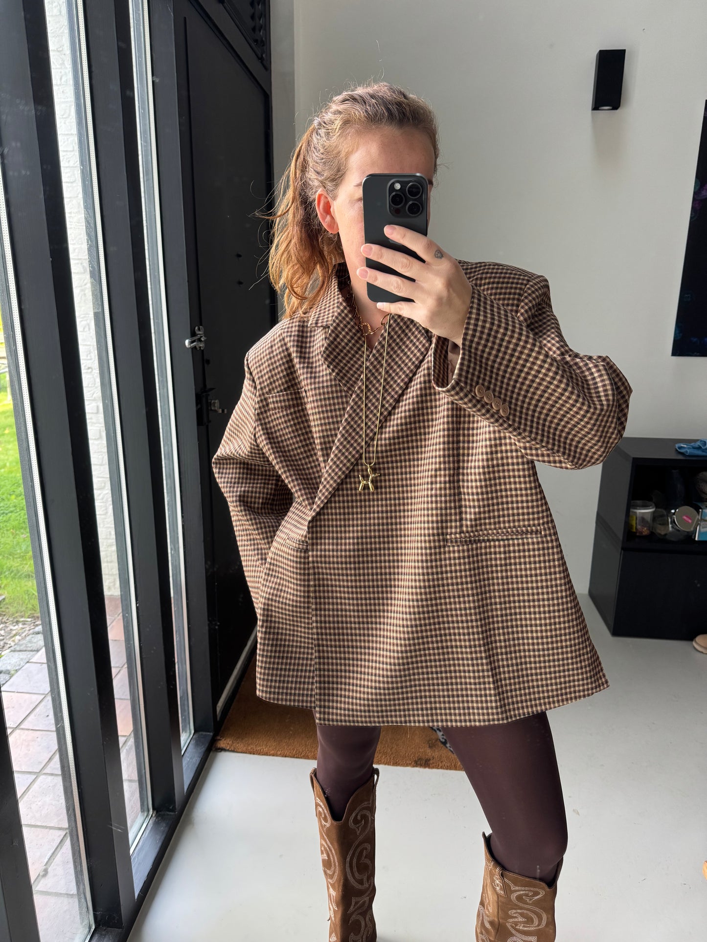 Oversized blazer - Bruin Ruitjes